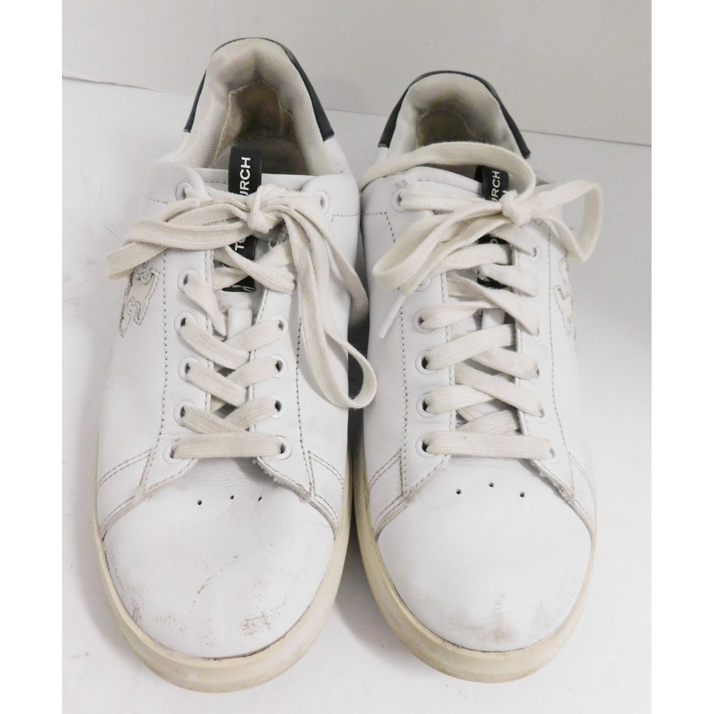 Tory Burch Women Double T Howell Court Sneakers White Size 8.5 - Picture 4 of 9
